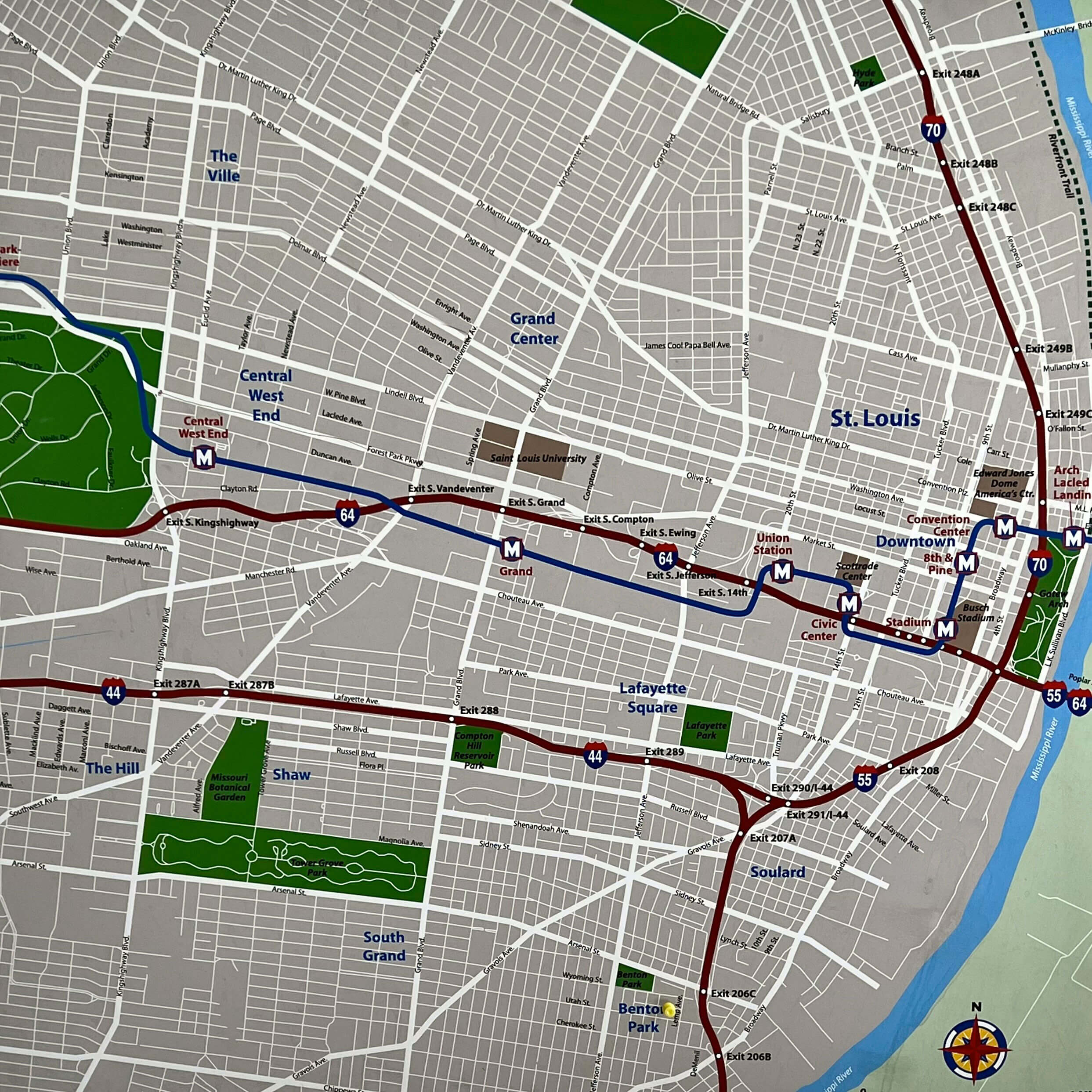 Map of St. Louis City